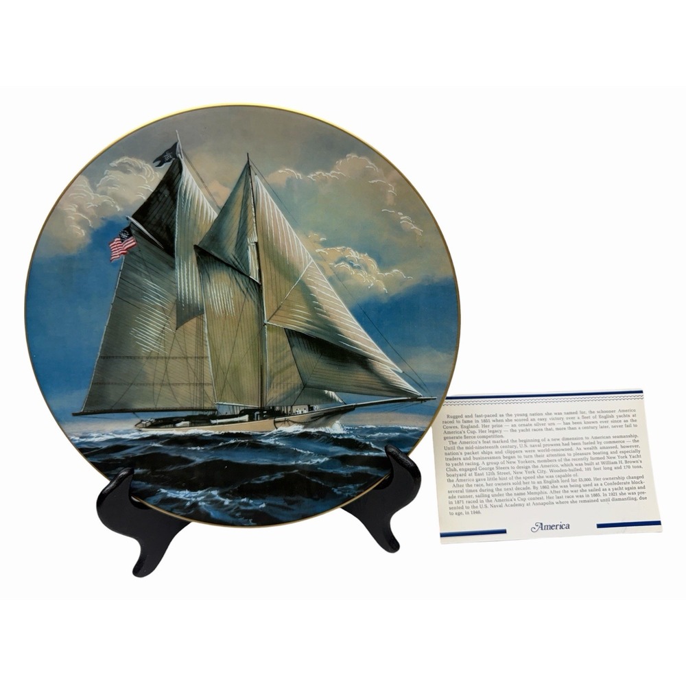 DANBURY MINT/ROSENTHAL Plate - Great‎ American Sailing Ships - The America